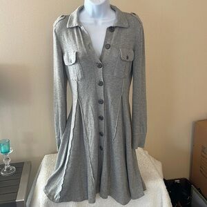 FREE People Cotton Button Up Long Sleeve Dress Size Small